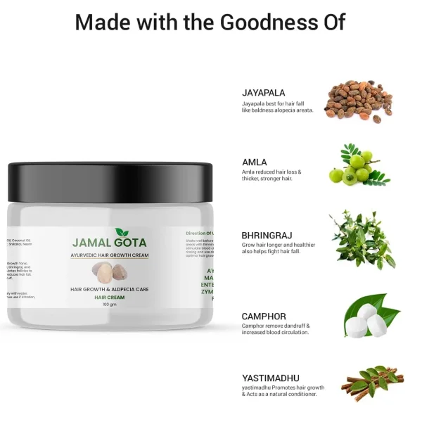 Jamalgota Ayurvedic Hair Growth Cream 100gm (Pack of 2) - Image 2