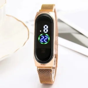 Women's Oval Magnetic Golden Watch