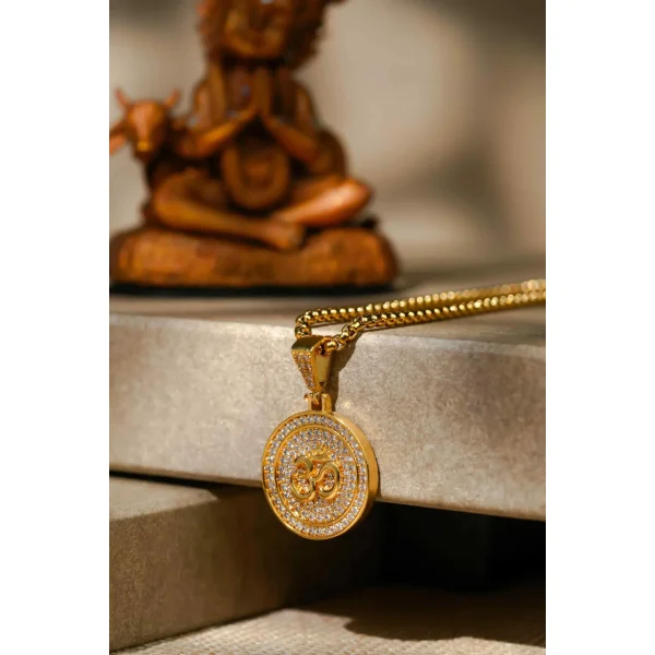 Om Symbol Pendant With Chain - Image 4