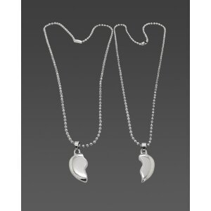 Couple Silver Plated Pendants Set