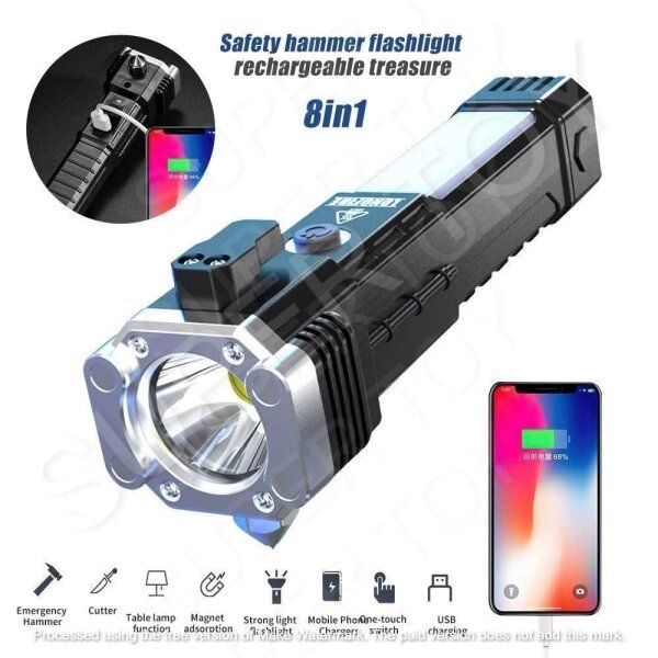 Torch Hammer Torch Led Flashlight With Power Bank - Image 3