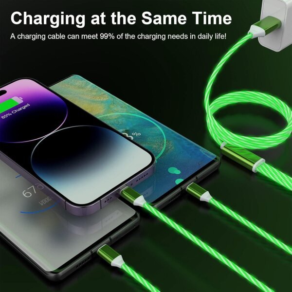 3-in-1 Multi USB Universal Flowing LED Light Up Phone Charge Cable - Image 2
