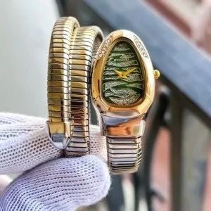 Bvlgari Watch Snake Darcy Two Tune Diamond Green For Women (SW420)