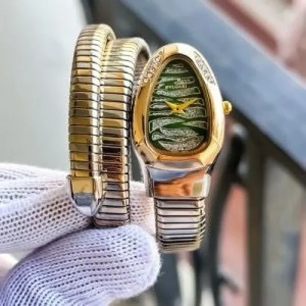 Bvlgari Watch Snake Darcy Two Tune Diamond Green For Women (SW420)