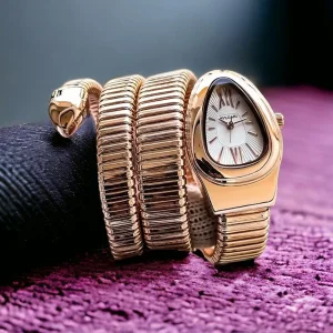Bvlgari Watch Rose Gold White Dial For Women (SW222)
