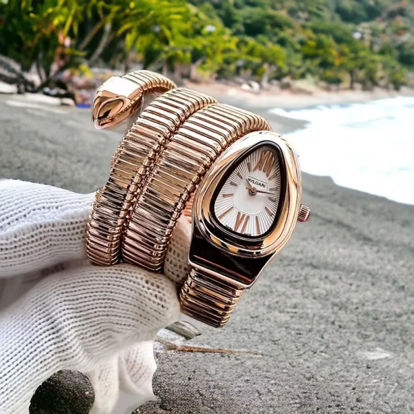 Bvlgari Watch Rose Gold White Dial For Women (SW222) - Image 2