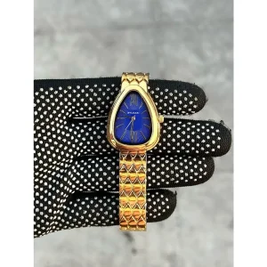 Bvlgari Watch Serpenti Seduttori Gold Blue Dial For Women (SW425)