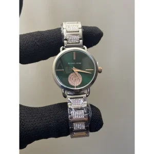 Michael Kors Watch Diamond Dual Tone Green Dial For Women (SW338)
