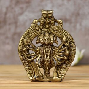 CraftIndia Panchmukhi Lord Hanuman Brass Idol Statue