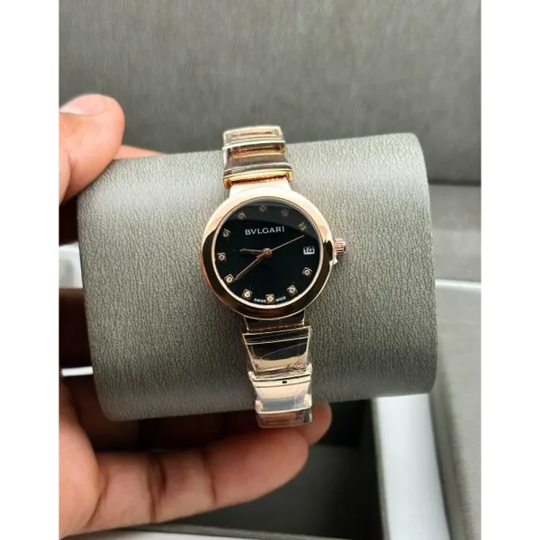 Bvlgari Watch  Serpenti Date Only Rosegold Black Dial For Women (SUP27)