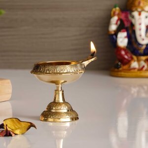CraftIndia Designer Brass Diya
