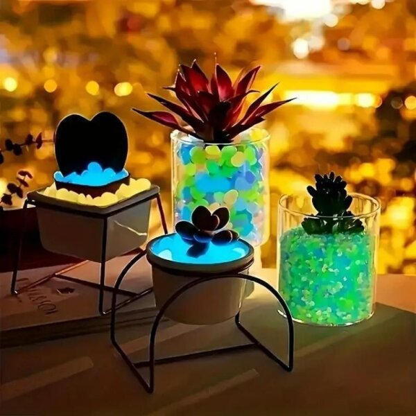 100 Pcs Artificial Mixed Color Glow Stones Fluorescent Rocks For Home Decor - Image 3