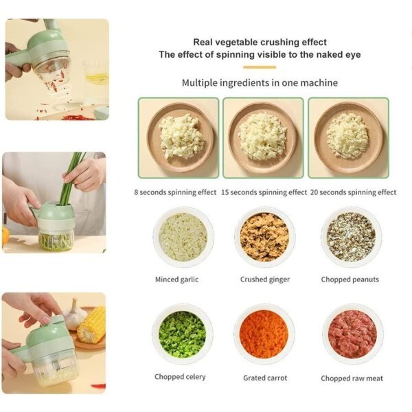 4 in 1 Portable Electric Vegetable Cutter Set - Image 3
