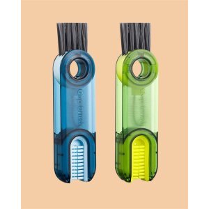 3 in 1 Multifunctional Bottle Gap Cleaner Brush Cup Crevice Cleaning Tool With Mini Silicone Cup Holder Cleaner (Pack of 2)