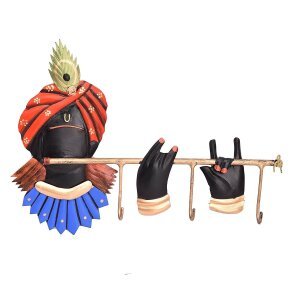 CraftIndia Wrought Iron Lord Krishna Key Holder