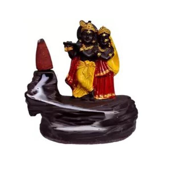 Backflow Smoke RadhaKrishn & Shiva with 20 Smoke Incense Cone For Living Room, Bed Room, Office and Home Decor 10 cm - Image 2