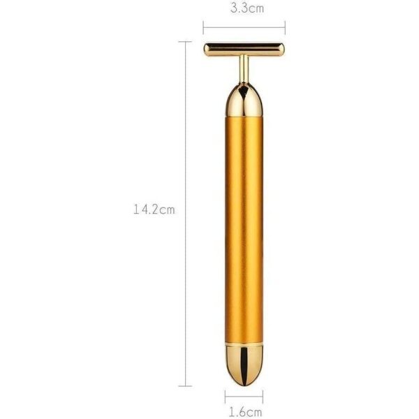 24K Gold Energy Beauty Bar Electric Facial Massage Roller - Image 2