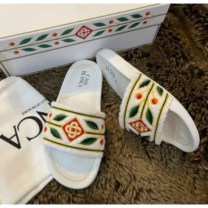 Casablanca Laurel Slides White Shoes For Men (LAB791)