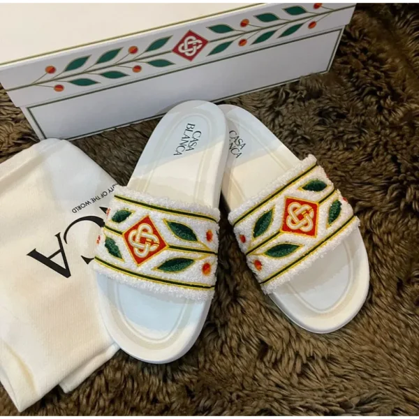 Casablanca Laurel Slides White Shoes For Men (LAB791) - Image 3