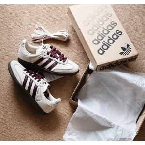 Adidas Samba Wonder White Maroon Shoes For Women (BSF791)