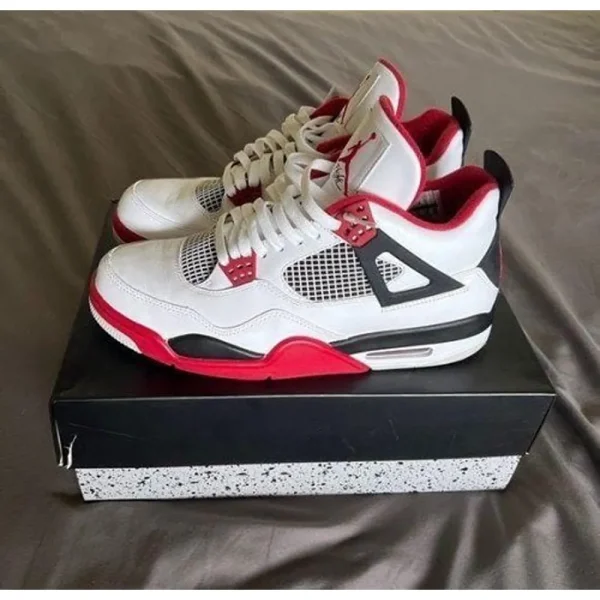 Air Jordan Retro 4 Fire Red Shoes For Men (BSF847) - Image 2