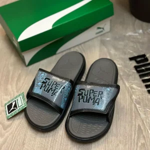 Premium Puma Softride Flip Flops Pro 24 Super Black Gold For Men (LAB1338)