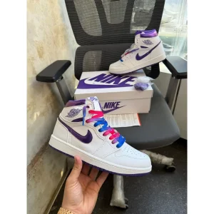 Premium Nike Air Jordan 1 Metallic Court Purple Shoes For Men (LAB1596)
