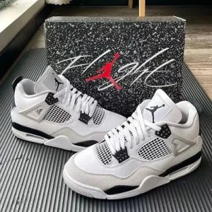 Air Jordan Retro 4 Military Black Shoes For Men (SUP2285)