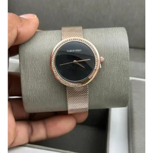 Calvin Klein Watch Rosegold CK D3 Black For Women (SUP1872)