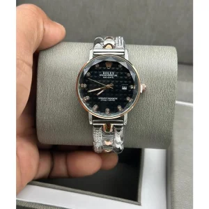Rolex Watch Curved Dial Date Only Diamond Two Tone For Women (SUP1879)