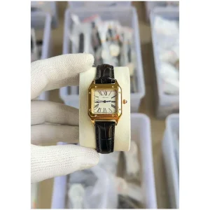 Cartier Santos Watch Dumont Black-Gold-White For Women (SUP1931)