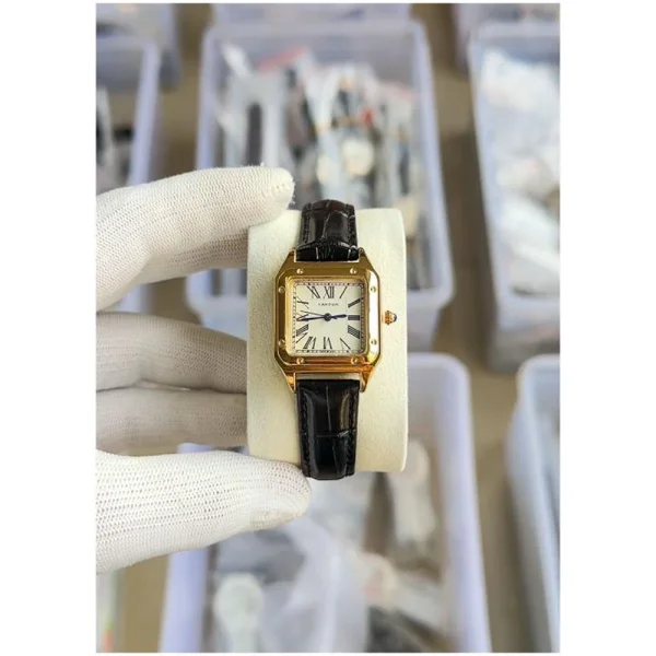 Cartier Santos Watch Dumont Black-Gold-White For Women (SUP1931)