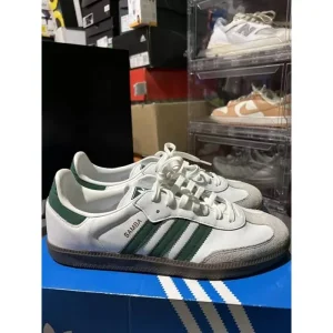 Imported Adidas Samba White Green Shoes For Women (SUP3057)
