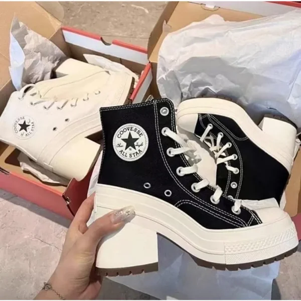 Imported Converse Chuck 70 De Luxe Heel Black White Shoes For Women (SUP3074)