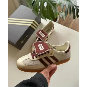 Imported Adidas Samba Wales Bonner Maroon Shoes For Women (SUP3077)