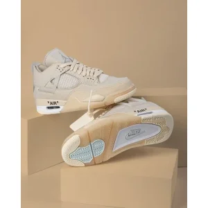 Imported Nike Air Jordan Retro 4 Off White Sail Shoes For Women (SUP3108)
