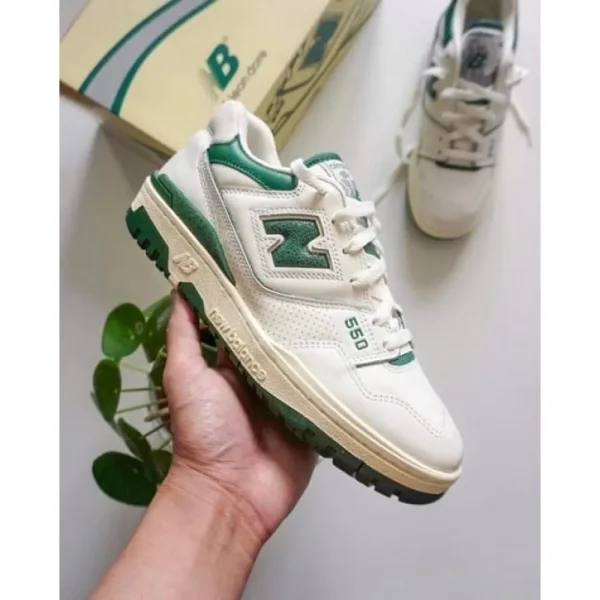 Imported New Balance 550 White Green Shoes For Women (SUP3112) - Image 3