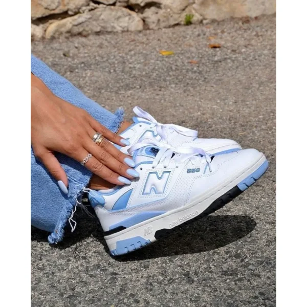 Imported New Balance 550 White Blue Unc Shoes For Women (SUP3120) - Image 3