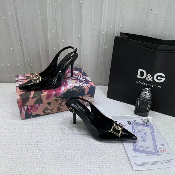 Fendi Dolce & Gabbana Dg Heels Polished Calfskin Slingback For Women (LAB980)