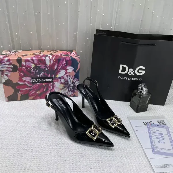 Fendi Dolce & Gabbana Dg Heels Polished Calfskin Slingback For Women (LAB980) - Image 2