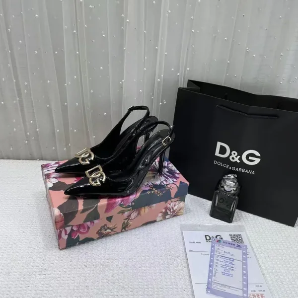 Fendi Dolce & Gabbana Dg Heels Polished Calfskin Slingback For Women (LAB980) - Image 3
