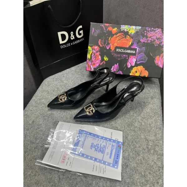 Fendi Dolce & Gabbana Dg Heels Polished Calfskin Slingback For Women (LAB980) - Image 4