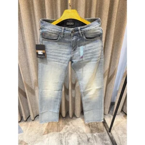Luxury Zegna Denim Jeans Light Blue Shade For Men (FGS221)